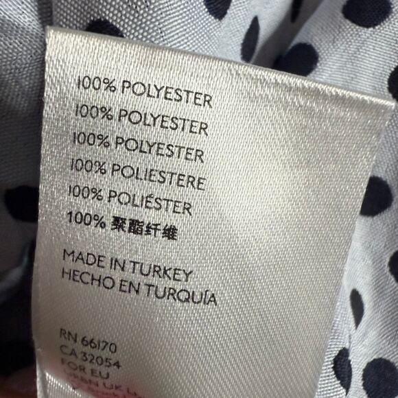 Free People Revolve Puff Sleeve Blouse Cropped Polka Dot Blue Women 6 - Picture 7 of 8